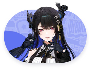 Official Nerissa Ravencroft roster thumbnail copied locally from the hololive Dreams Holomem page for identification. Official hololive Dreams roster thumbnail for Nerissa Ravencroft